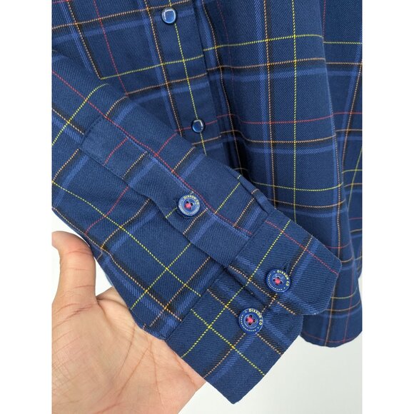 Dixxon Flannel Pearl Snap Shirt Women Size XL Windopane Plaid Workwear Skate 90s - Picture 6 of 10